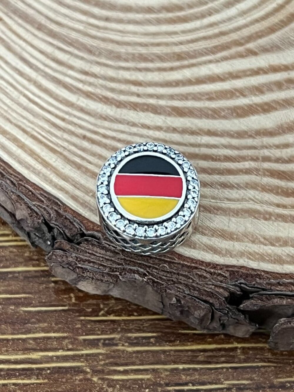 Pandora Germany Flag Bead S925 Silver Charm